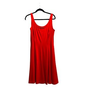 Lauren Ralph Lauren Knit Stretch Ponte Midi Dress Womens 12 Sleeveless Pleated